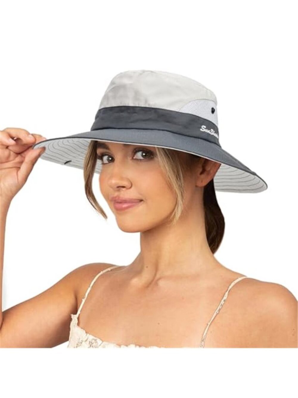 Sun Hat for Women Summer UV Protection Beach Hat Wide Brim Mesh Bucket Fishing